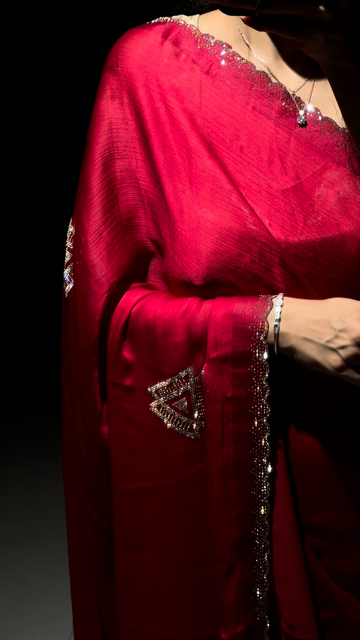 Aafiya Ruby Red Premium Designer Saree