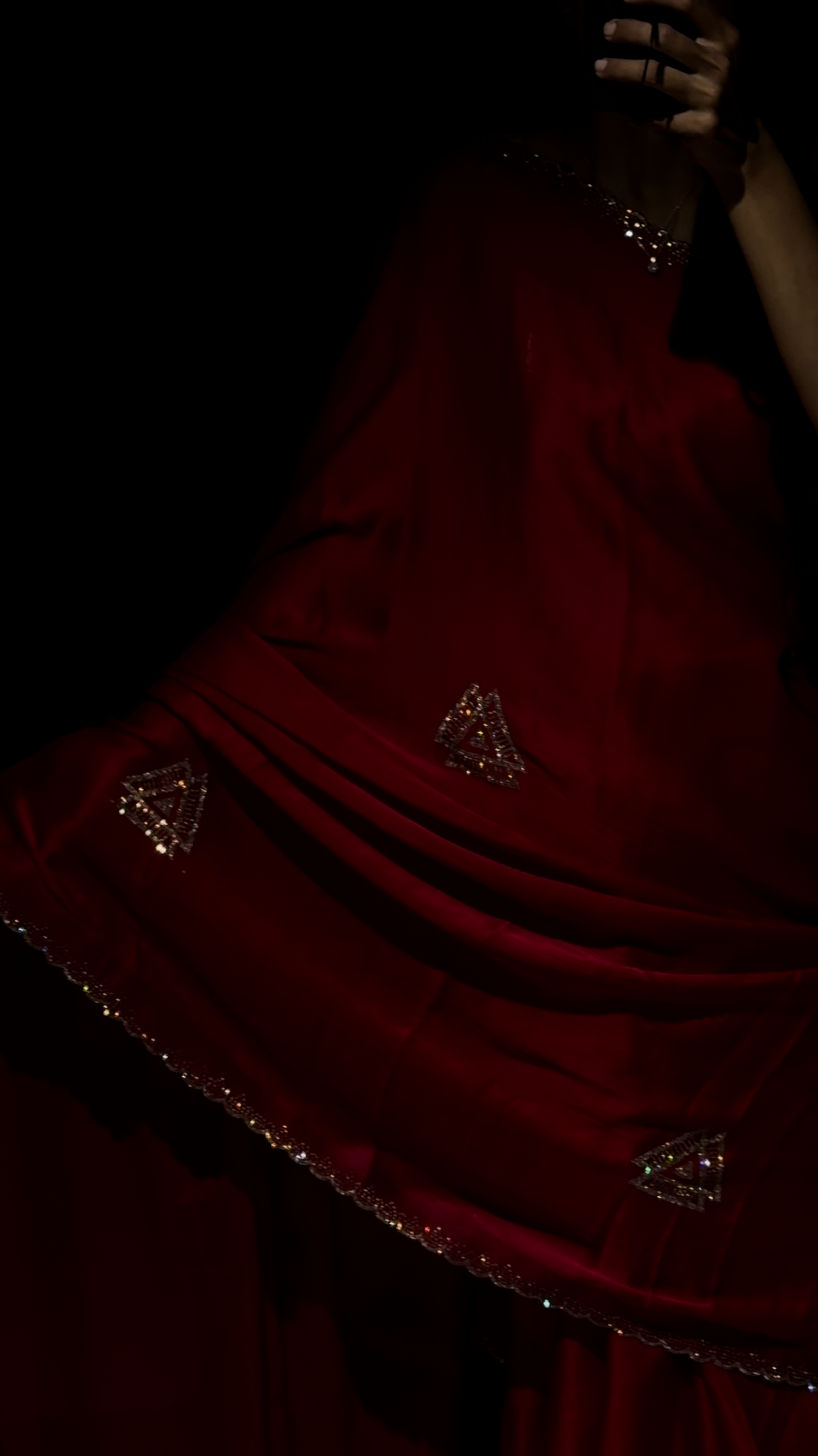 Aafiya Ruby Red Premium Designer Saree