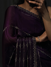 Meher Pop Purple Swarovski Designer Saree