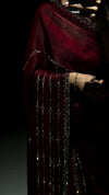 Meher Royal Maroon Swarovski Designer Saree