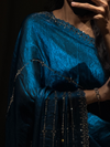 Meher Teal Swarovski Designer Saree