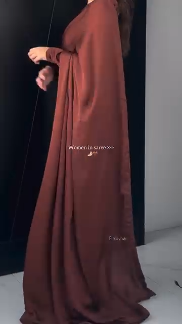 Brown Crepe Silk Saree