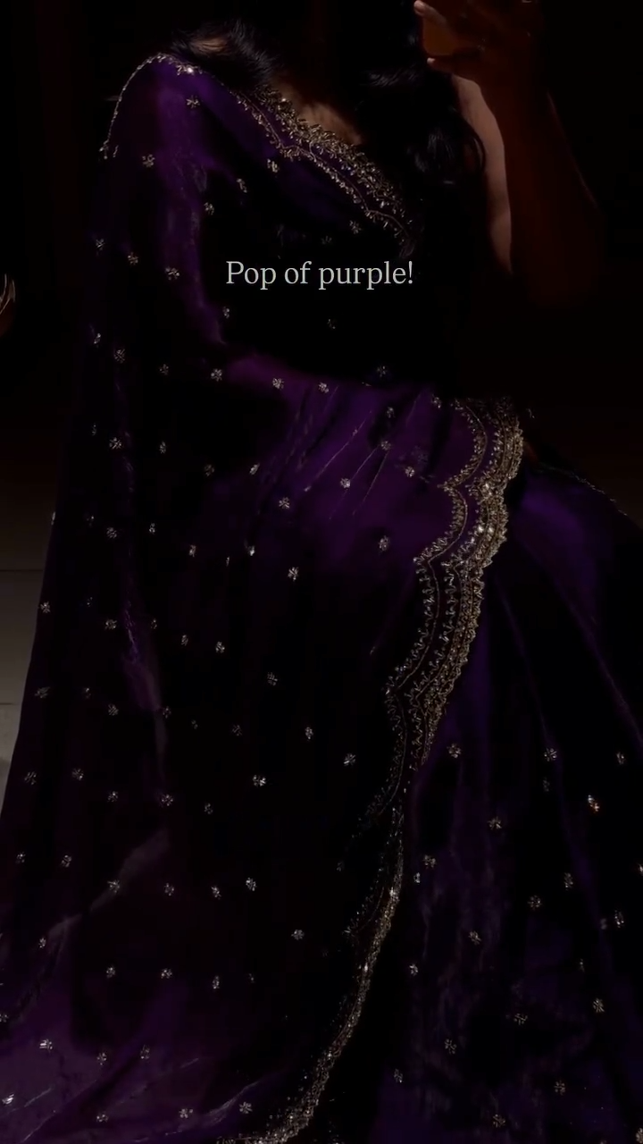 Pop Purple Swarovski Saree