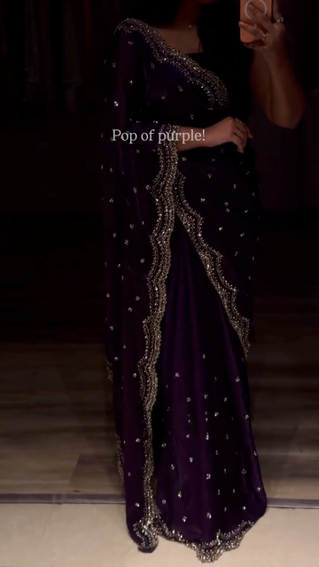 Pop Purple Swarovski Saree