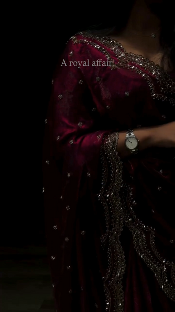 Royal Maroon Swarovski Saree