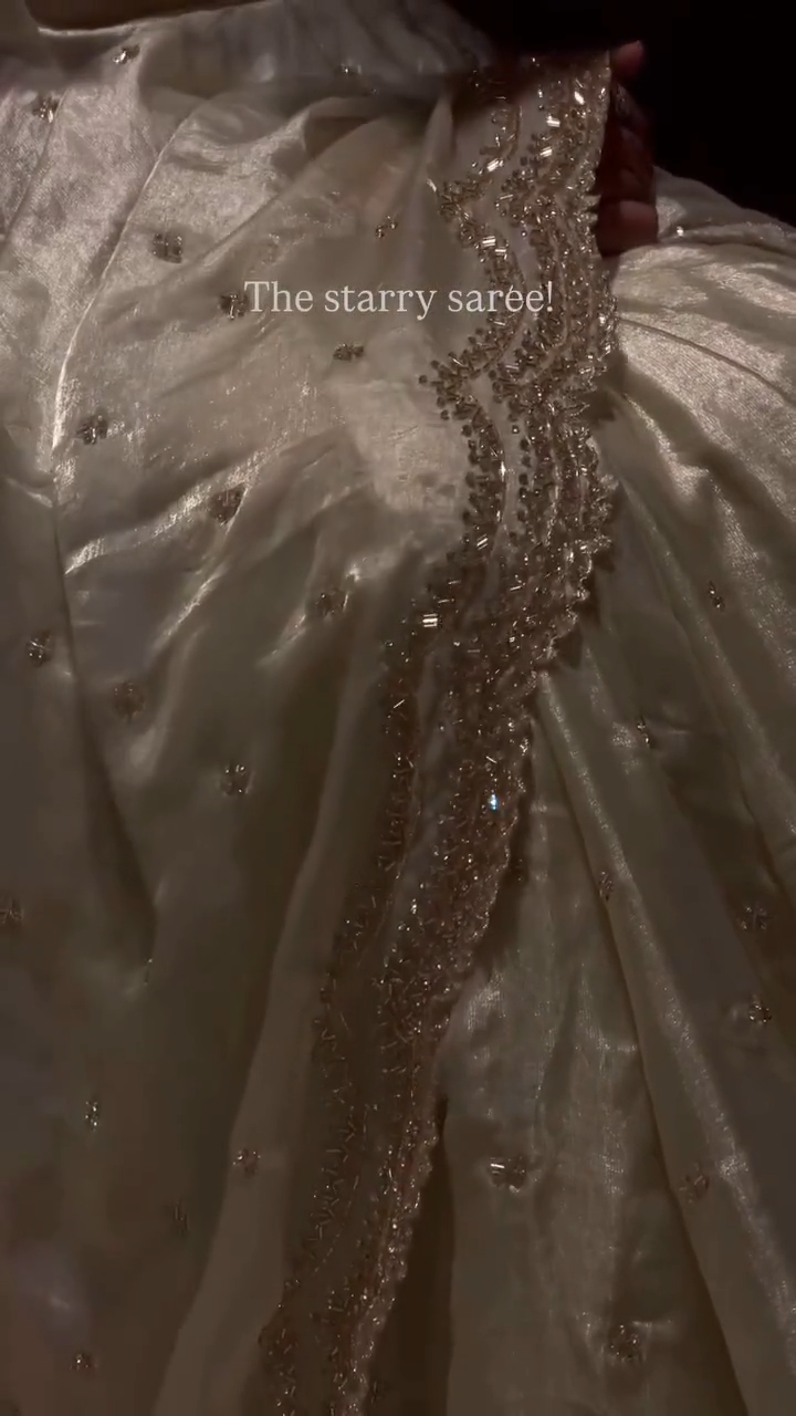 Starry White Swarovski Saree