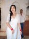 Pure White Rangoli Ivory Lace Embroidery Ready To Wear Saree With Unstitched Blouse