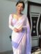 Pastel Pink & Lilac Ombre tone Georgette Ready To Wear Saree With Unstitched Blouse