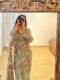 Pastel Green Shade And Pink And Maroon Floral Prints Georgette Ready To Wear Saree With Unstitched Blouse