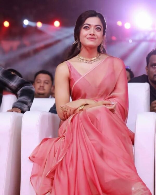 Peach Color Solid Fendy  Ready To Wear Saree With Unstitched Blouse - Image 6