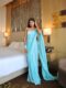 Pastel Blue Color,Plain Elegant Georgette Ready To Wear Saree With Unstitched Blouse