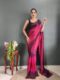 Magenta And Wine Shades Georgette Soft Ombré Pattern Ready To Wear Saree With Unstitched Blouse