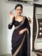 Black Color Golden Sequin Border Velvet Ready To Wear Saree With Unstitched Blouse (Copy)
