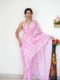 Pastel Pink Features A Delicate Floral Print Georgette Ready To Wear Saree With Unstitched Blouse