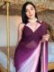 Wine, Mauve, And Blush Pink Ombré Shades Georgette Ready To Wear Saree With Unstitched Blouse