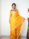 Yellow  Banarasi Silk Silver Zari Weaving And Traditional Motifs Ready To Wear Saree With Unstitched Blouse