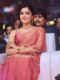 Peach Color Solid Fendy  Ready To Wear Saree With Unstitched Blouse