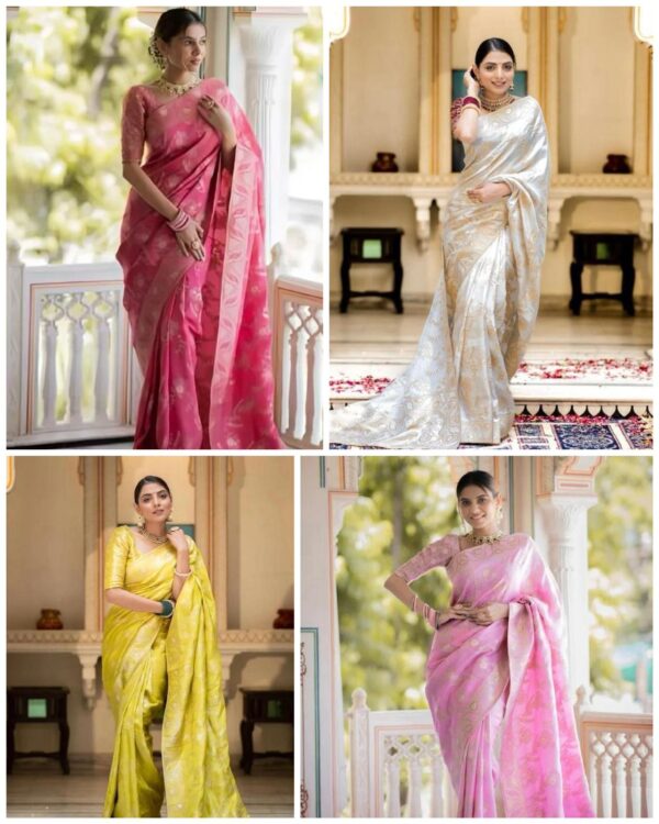 Radiant Lime Yellow Banarasi Jacquard Lichi Silk Saree with Subtle Zari Accents – Festive Ethnic Grace - Image 7