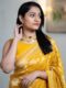 Radiant Mustard Yellow Banarasi Jacquard Lichi Silk Saree – Regal Floral Elegance