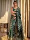 Green Banarasi Jacquard Lichi Silk Saree with Rich Silver Zari Work