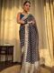 Elegant Navy Blue Banarasi Jacquard Lichi Silk Zari weaving Saree