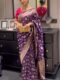 Majestic Purple Banarasi Silk Jacquard Intricate Floral Zari Weaving Saree