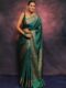 Emerald Green Kanjeevaram Lichi Silk Saree with Antique Gold Zari Border – A Royal Ensemble for Traditional Celebrations