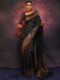 Majestic Rich Black Banarasi Silk Saree with Golden Zari Work and Ornate Border – Evening & Wedding Special