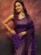 Regal Purple Banarasi Silk Saree with Antique Gold Zari – A Timeless Statement of Grace