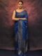 Royal Blue Banarasi Silk Saree with Silver Zari Detailing – Elegant Ethnic Wear for Special Occasions