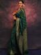 Regal Bottle Green Banarasi Silk Saree with All-Over Zari Motifs and Ornate Pallu