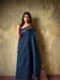 Mystic Navy Blue Soft Lichi Silk Saree with Intricate Copper Zari Work – Timeless Elegance