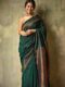 Mystic Bottle Green Soft Lichi Silk Saree with Intricate Copper Zari Work – Timeless Elegance