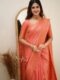 Elegant Soft Orange Soft Lichi Silk Saree with Subtle Woven Motifs and Matching Blouse – Perfect for Graceful Occasions