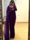 Purple Elegant Design Georgette Ready To Wear Saree With Unstitched Blouse
