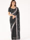 Black Chinon Saree with Intricate Embroidery & Swarovski Work – Elegant Party & Festive Wear