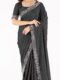 Black Swarovski Stone Work Saree with Designer Lace Border – Elegant Party & Festive Wear