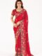 Red Embroidered Saree with Floral Zari Work & Designer Blouse – Festive & Wedding Collection