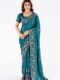 Teal Embroidered Saree with Floral Zari Work & Designer Blouse – Festive & Wedding Collection