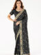Elegant Black Embroidered Saree with Designer Border & Matching Blouse – Party & Festive Wear