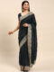 Black Chinon Party Wear Saree with Heavy Embroidery & Swarovski Stone Work
