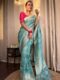 Luxe Black Banarasi Jacquard Lichi Silk Saree with All-Over Zari Weave