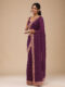 Wine Chinon Saree with Rose Gold Zari Embroidery – Elegant Party & Festive Wear