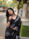 Black Warli Print Ready-to-Wear Soft Linen Silk Saree – Unstitched Blouse