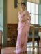 Pastel Pink Ready-to-Wear Floral Georgette Saree with Unstitched Blouse