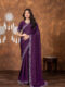 Wine Chinon Saree with All‑Over Swarovski Crystal Detailing