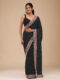 Graceful Black Chinon Saree with Rose Gold Zari Embroidery – Elegant Party & Festive Wear